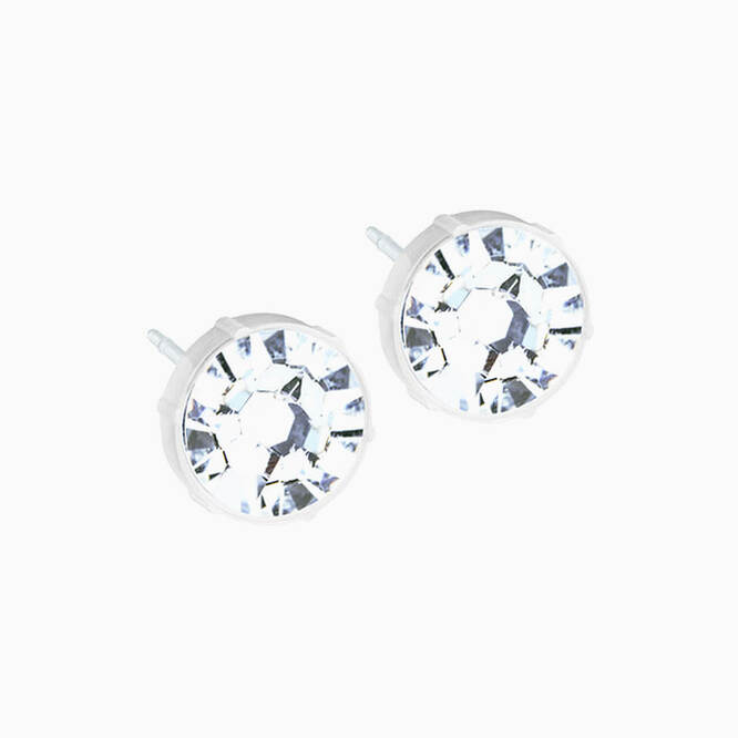 Medical Plastic Crystal 8mm Earrings – Concierge Ear Piercing